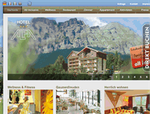 Tablet Screenshot of hotelalfa.ch